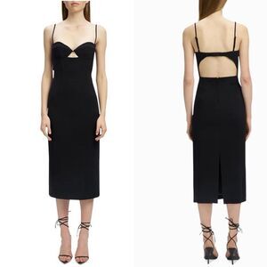 knee length dresses for ladies Amaia Black Bardot Long-Sleeve Maxi Dress – Club L London main image 1